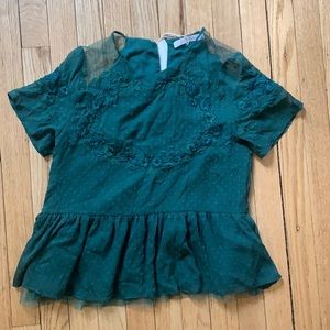 NWT Zara emerald green blouse